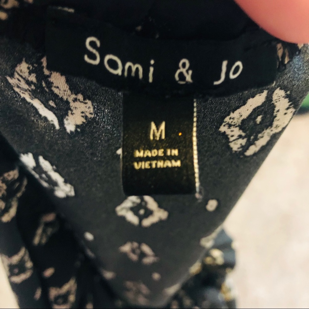 Sami & Jo Black & Cream Boho Peasant Blouse Top - Picture 6 of 8